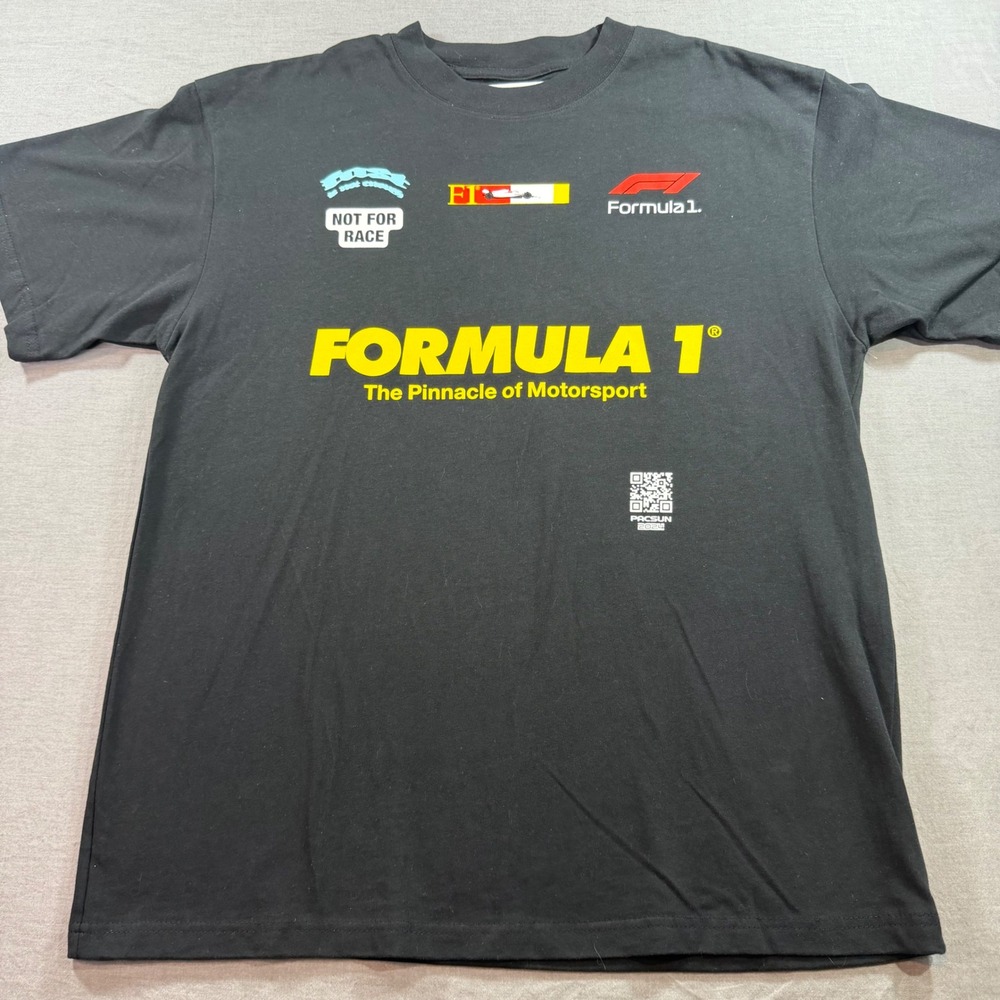 PacSun Formula 1 T-Shirt Mens Medium Black Excellent F1 Racing Graphic Tee